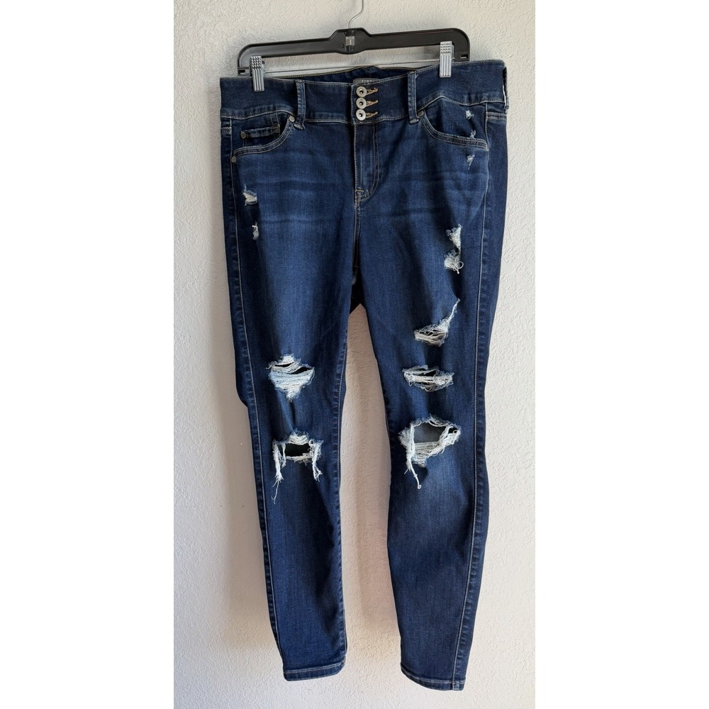 Torrid Feel The Fit Jegging Distressed Soft Jeans Women's 14 R Blue Stretch